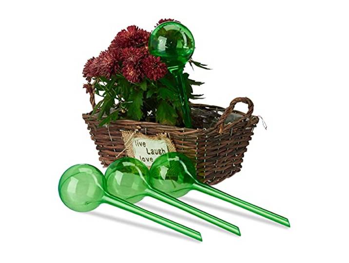 Relaxdays waterdruppelaar, set van 4, watergeefsysteem, 2 weken, kamerplanten, kunststof, groen