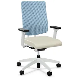 Sedus black dot air Bürostuhl mit Membran Rückenlehne | bd-125 - Lichtgrau (147) / Blau (M89) / Era Futurist creme (CSE01)