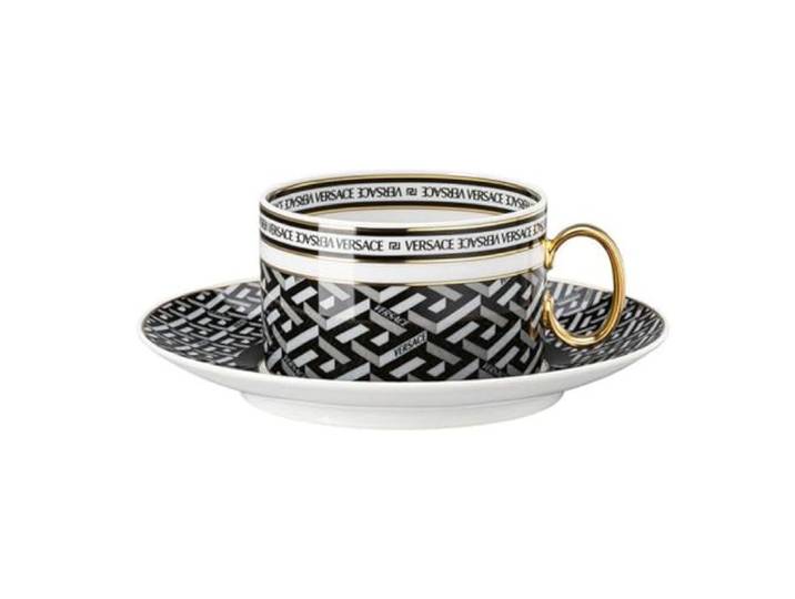 Versace La Greca Signature Black Teetasse 2-TLG.