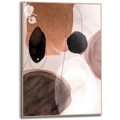 Bild REINDERS "Gerahmtes Bild Abstrakte Formen Rond - Erdfarben - Flächen", braun (farbe bild(er): braun), B:50cm H:70cm, MDF, Bilder, Bild