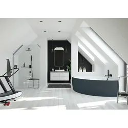 Hoesch iSensi Eckbadewanne 1500x1500 Monolith BiColor Weiß-Schiefergrau