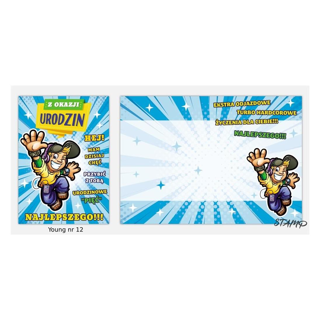 Stamp Junge B6 Karte + Umschlag Muster Nr. 012 Geburtstag (41951501)
