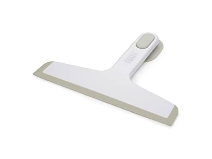Joseph Joseph Duo Douchewisser met Zuignap Houder, Douche Raamreiniger Spiegel Raam Douche Deur Badkamer, Wit