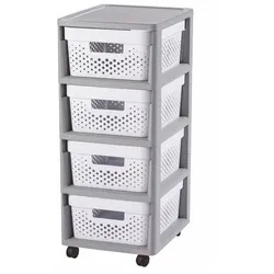 Curver Durchbrochenes Regal Infinity 4x11 L grau-weiß