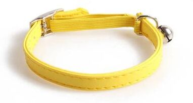 Inspired Finds Macaron Color Adjustable Cat Collar With Bell For Cats & Small Dogs yellow