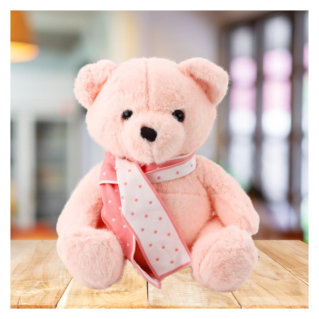 Lean Toys Lean Plüsch Maskottchen Huggable Teddybär Mit Schal Rosa 35Cm (35 cm) (67992335)