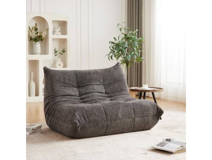 Canapé Chenille  Caterpillar  au Sol avec Coussin Épais Fauteuil Sans Accoudoirs pour Salon Chambre Salle de Jeux ou gray CANAPE