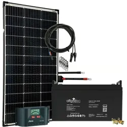 Offgridtec® 130 Watt Solaranlage BIG-L 130W 122Ah 12V Komplettsystem