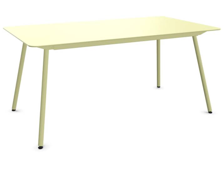 Glasfaser-Tisch Locarno Edge von Schaffner / Farbe: Buchsbaumgelb / Grösse: 160 x 90 cm