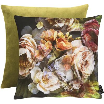 Dekokissen APELT "Serafina" Gr. 1, bunt (bunt, grün, unifarben), B:46cm L:46cm, Polyester, Dekokissen_Sitzkissen_Kissenhüllen, Wendekissenhülle ohne Füllung, 1 Stück