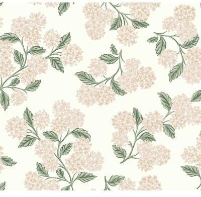 Rifle Paper Co.Hydrangea Beige & Pink Wallpaper