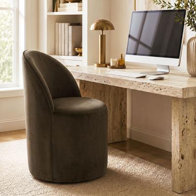 Housely Upholstered Velvet Office Chair with Wheels
