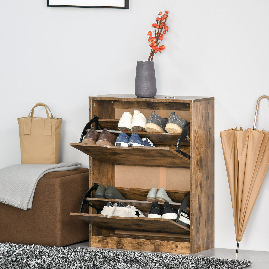 Alpen Home Tacoma 12 Pair Flip Down Shoe Storage Brown 12
