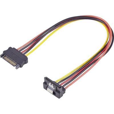 Renkforce Strom Verlängerungskabel [1x SATA-Strom-Stecker 15pol. - 1x SATA-Strom-Buchse 15pol.] 0.30 m Schwarz, Rot, Gelb