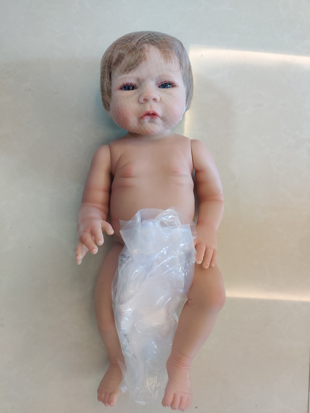 Zhixia Reborn-pop meisje, 46 cm, levensecht handgemaakt van zacht siliconen-vinyl