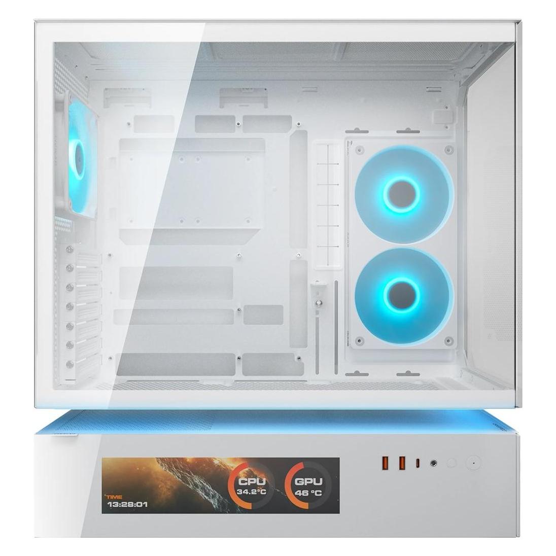 Cougar ATX Semi-Tower Gehäuse CFV235 Vision White Weiss (ATX, mATX, Mini-ITX) (382DA40.0004)