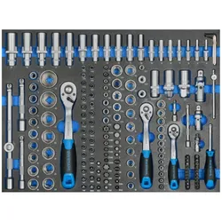 SW Stahl Werkstattwagensortiment Steckschlüssel 1/4", 3/8", 1/2", mit Ratschen 171-teilig