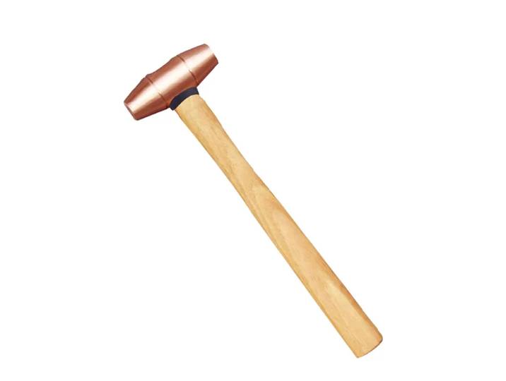 Marteau à tambour rond avec manche en bois de cuivre, marteau en cuivre, marteau à main CO2203B