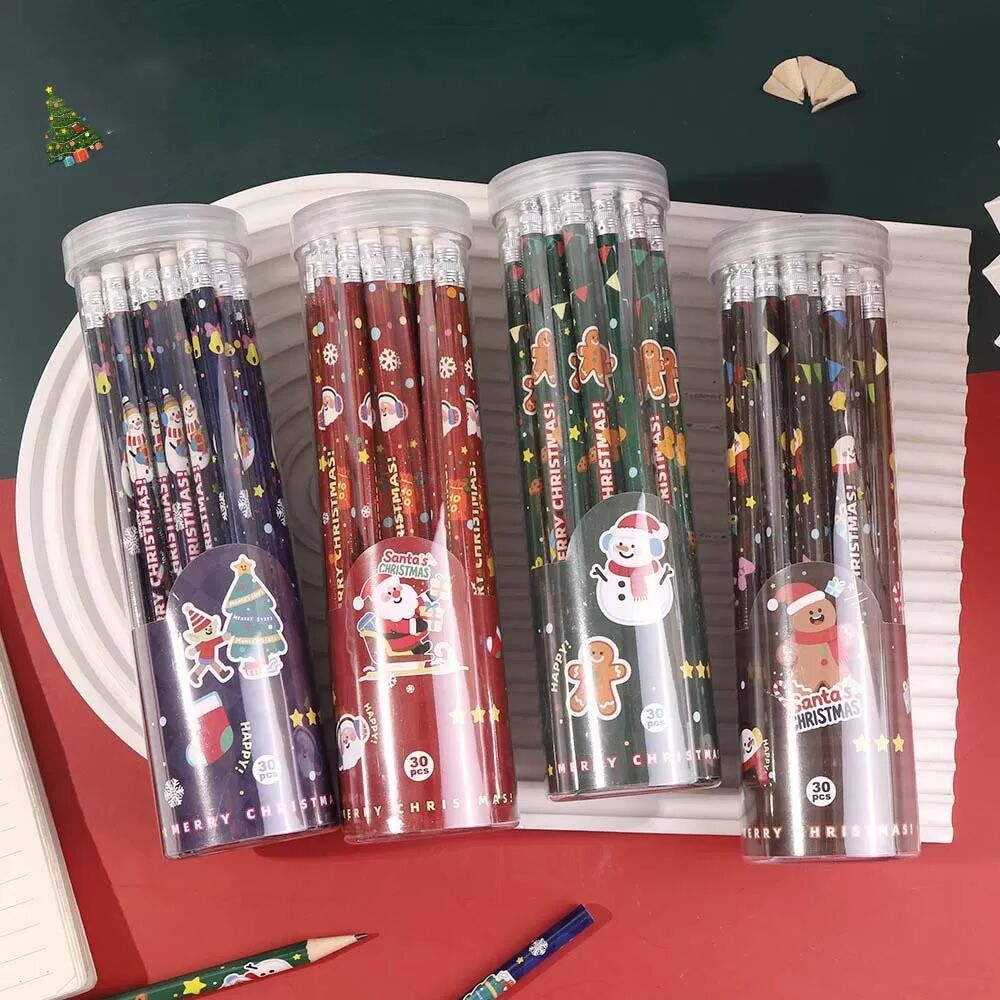 INF HB Weihnachtsstifte - 30er Pack: Ideal für Kinder, Schulen und festliches Schreiben Rot
