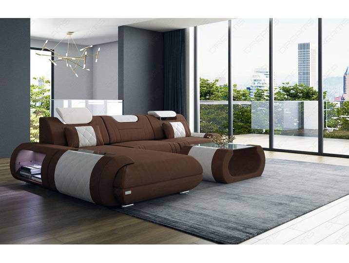 Couch Rimini L-Form in Stoff