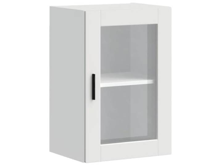 CATRP-Flower Stand Wandschrank für die Küche mit Glastür, Weiß Feuchtigkeitsbeständiges Holz, Aufbewahrung von Schüsseln, Tellern, Töpfen, Wandbefestigung, einfache Reinigung