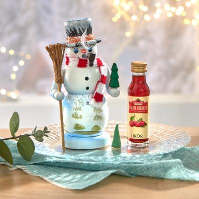 Räuchermännchen Schneemann mit Nordbrand-Likör "Sauerkirsche"