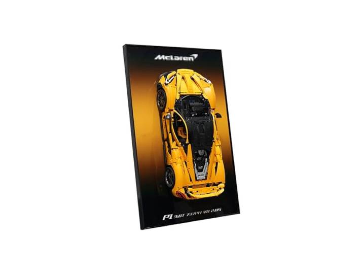 Ausstellungstafel für LEGO Technic 42172 McLaren P1, dekorative Hintergrundplatte, Geschenkideen für Lego-Auto-Wandhalterungs-Enthusiasten (personalisierbar) (nur Wandtafel (Stil D)