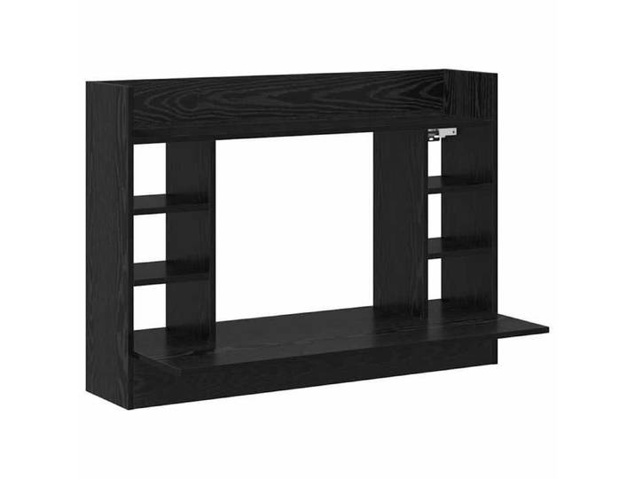 Remise Bureau Informatique - Noir - Bureau mural - Chêne noir - 105x48x75cm - Bois d'ingénierie_bhd25n