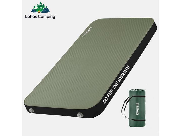 Matelas de camping auto-gonflant Lohascamping, 10 cm, matelas pneumatique de camping pliable et compact, matelas de couchage, tapis de sol pour tente, pour 1 à 2 personnes.
