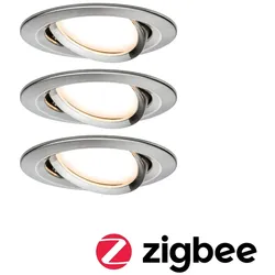 Paulmann Smart Home Zigbee Bundle Einbauleuchte Nova Coin + Zigbee Cephei schwenkbar rund 84mm 50° Coin 3x6W 3x470lm 230V 2700K Eisen gebürstet 5141