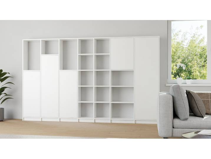 Eleganter Wohnzimmerschrank - Wohnschrank mit vielen Optionen MDF Beschichtet MDF Weiß matt