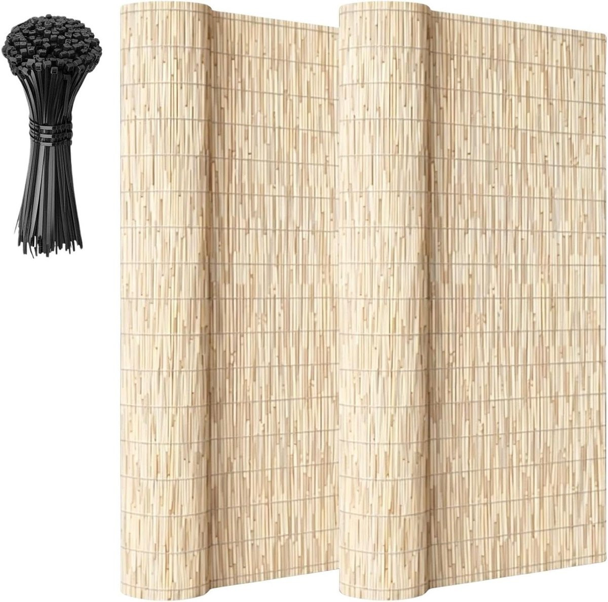 Weerbestendige Rietrol Wit - Buiten Privacy Scherm voor Terrasafscherming - H130 x L250 cm
