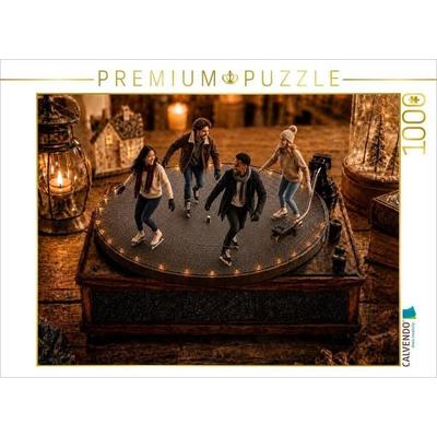 CALVENDO Puzzle Schlittschuhzauber auf Vinyl | 1000 Teile Lege-Größe 64x48cm Foto-Puzzle für glückliche Stunden