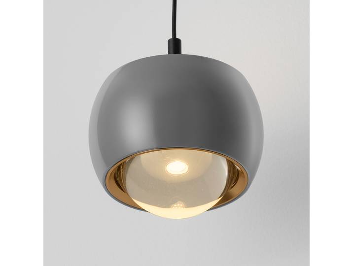 Suspension Conga Ø 10cm Gris/Gris Aluminium LED non-remplaçables Module LED