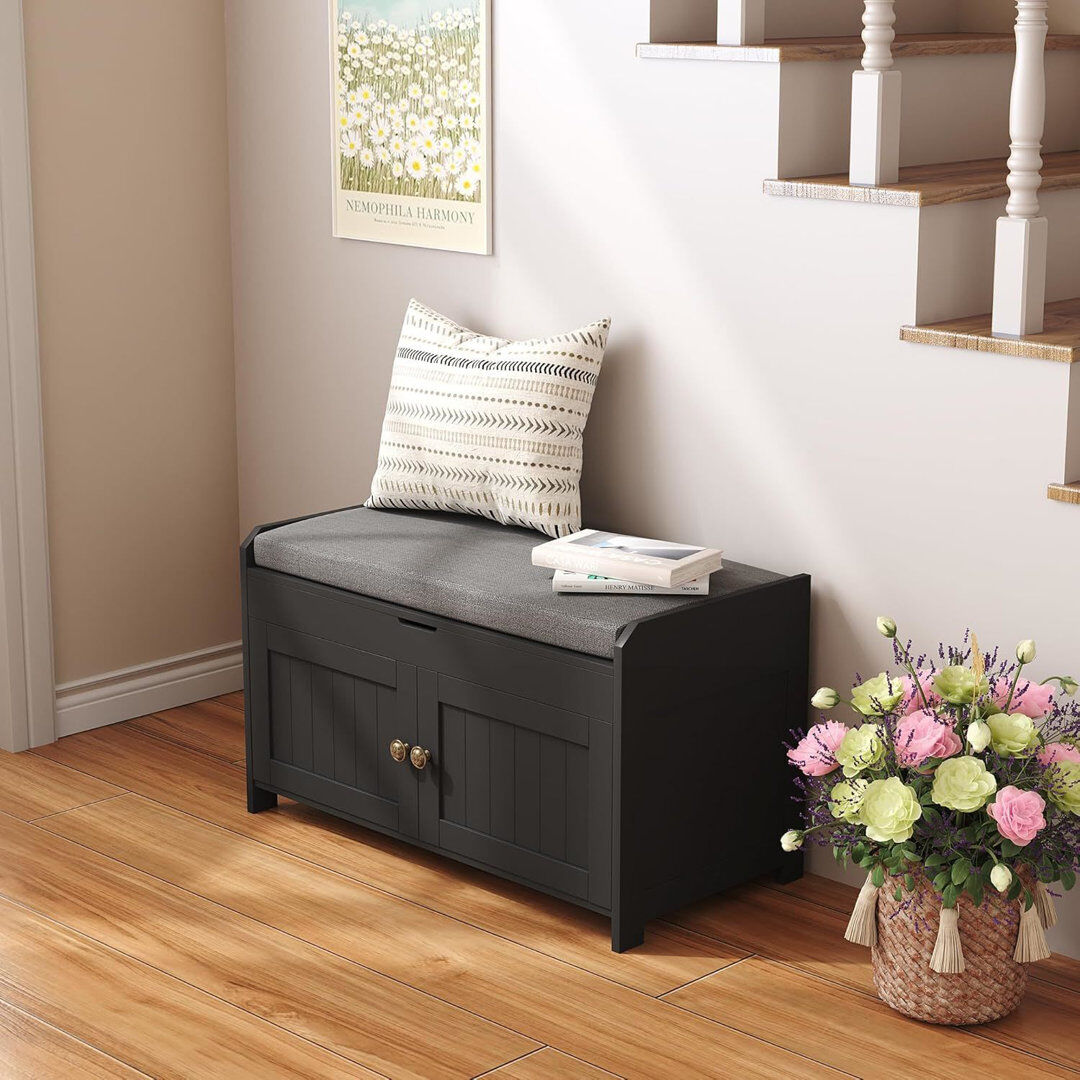 Lark Manor 6 Pair Shoe Storage Bench Black 6