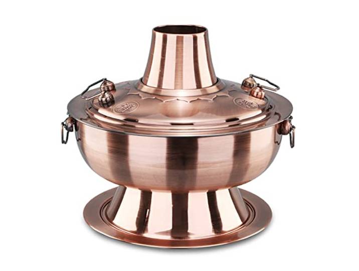 Kupfer-Hotpot, Kupfer Hot Pot, Vintage Shabu Topf(34cm)
