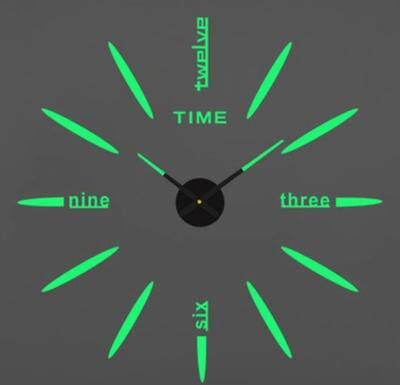 Inspire Essentials 3D DIY Wall Clock Luminous Frameless Modern Wall Clock Decor 2