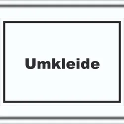 HB-Druck Umkleide Schild mit Text Ankleide Kabine waagerecht A0 (841x1189mm)