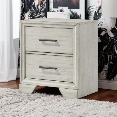 ZWYO HOSIMU "23.6"" Mist Nightstand Bedside Table, Modern Wooden End Table Side Cabinet with Sleek Chrome Handles for Bedroom"
