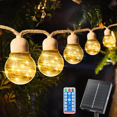 Outdoor Solar Garden Lights Solar Outdoor String Lights, 20bulbs Rope Hemp Patio Lights, Warm White Waterproof Solar Garden Decor Lighting Solar Outdoor String Lights, 20bulbs Rope Hemp Patio Lights, Warm White Waterproof Solar Garden Decor Lighting
