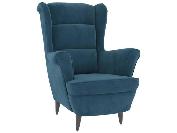 BONNE&17334 Fauteuil bleu velours(VIDAXL)