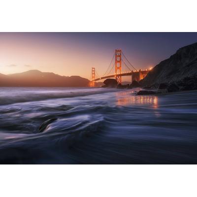 Fototapete PAPERMOON "Photo-Art JUAN PABLO DE, GOLDENER STRAND", bunt, B:4,5m L:2,8m, Vlies, Tapeten