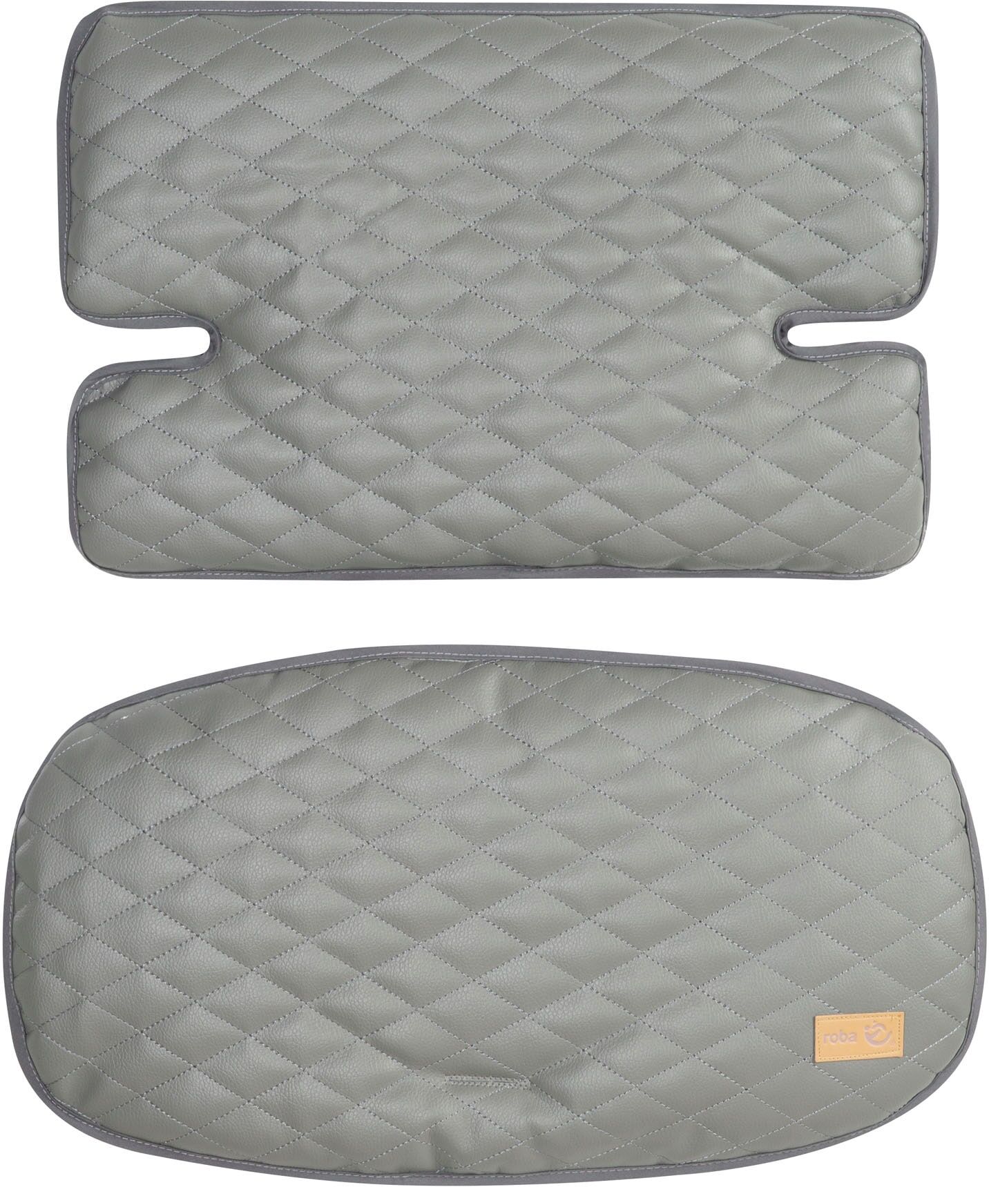 Sitzverkleinerer ROBA "Sit Up Luxe, stone gesteppt, 2-teilig", grau (stone), Obermaterial: 100% Polyurethan. Rückseite: 100% Polyurethan. Füllung: 100% Polyester, Kinder-Sitzauflagen, Sitzverkleinerer stone Einheitsgröße