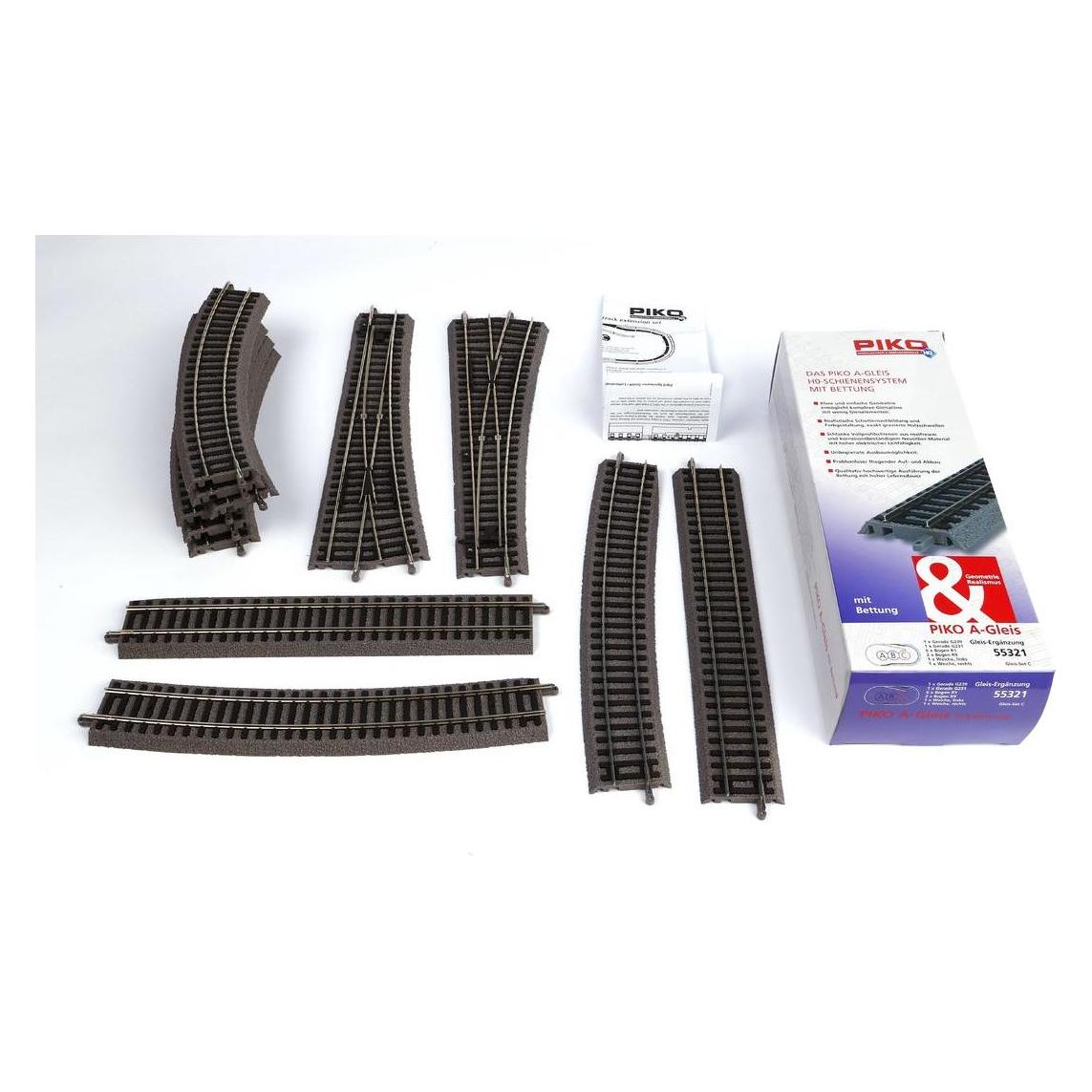 Piko A-Gleis mit Bettung Gleis Set C (Spur H0) (PIKO 55321)