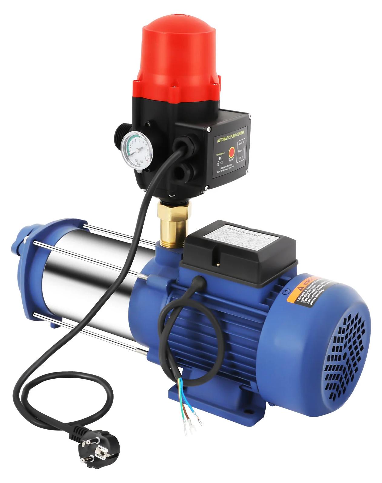 Oberflächen-Kreiselpumpe - Selbstansaugende Wasser-Druckerhöhungspumpe - 230 V - 2500 W / 3,5 PS - Edelstahl - Max. Fördermenge 4 m³/h - Förderhöhe 100 m