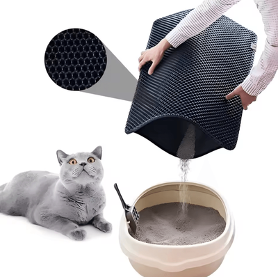 Inspire Curations CleanNest Double Layer Waterproof Cat Litter Mat yellow 45x60cm