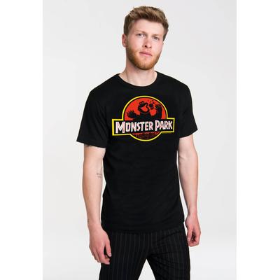 T-Shirt LOGOSHIRT "Cookie Monster - Monster Park", Herren, Gr. XS, schwarz, 100% Baumwolle, bedruckt, normal, Rundhals, Shirts T-Shirt, mit lizenziertem Print