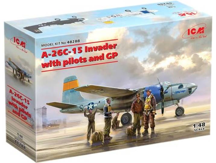 ICM - A-26c-15 Invader W/USAF Pilots and Ground Personal