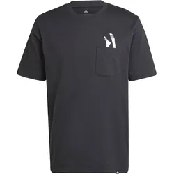 adidas Lounge Slides Graphic Pocket T-Shirt Herren JC5283 - black S