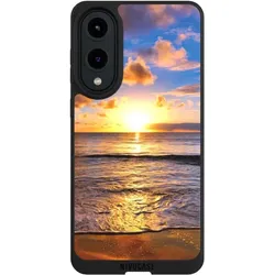 Nivocase Handyhülle für Samsung Galaxy S25 Edge Hülle NIVOpure Case Schwarz Meer Sonnenuntergang Strand (Samsung Galaxy S25 Edge), Smartphone Hülle, Schwarz